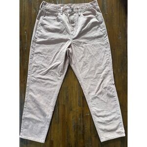 American Eagle Mom Jeans Womens 12 Pink Corduroy High Rise Super Stretch